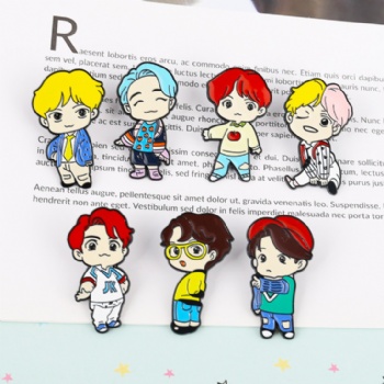 BTS Soft Enamel Lapel Pins Korea Fans Enamel Pins