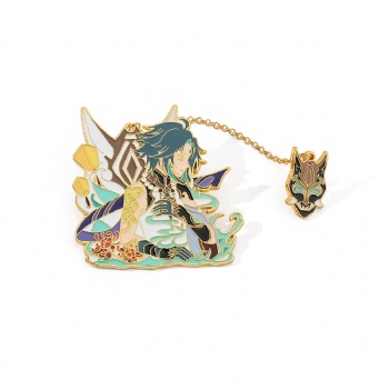 Cartoon Pin Anime Enamel Pin with Chain