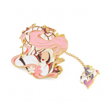 Cartoon Pin Anime Enamel Pin with Chain