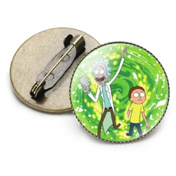 Rick and Morty Offset Printed Brooch Pins