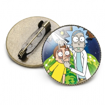 Rick and Morty Offset Printed Brooch Pins