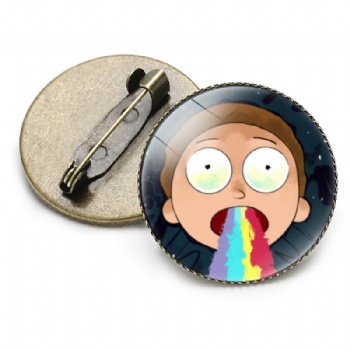 Rick and Morty Offset Printed Brooch Pins