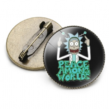 Rick and Morty Offset Printed Brooch Pins