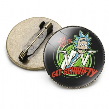 Rick and Morty Offset Printed Brooch Pins
