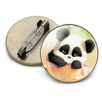 Panda Pins Offset Printing Brooch Pin