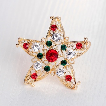 Christmas Gifts Alloy Gold Plated Brooches Pins