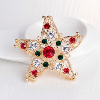 Christmas Gifts Alloy Gold Plated Brooches Pins