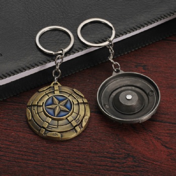 Captain America Keychain Rotating Metal Keychain