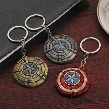 Captain America Keychain Rotating Metal Keychain