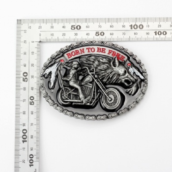Western Style Wolf Motorcycle Alloy Metal Belt Buckle