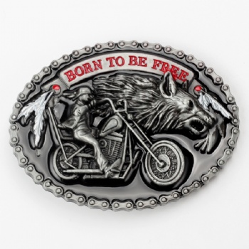 Western Style Wolf Motorcycle Alloy Metal Belt Buckle
