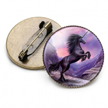 Unicorn Photo Printed Lapel Pins Cartoon Pin Badge
