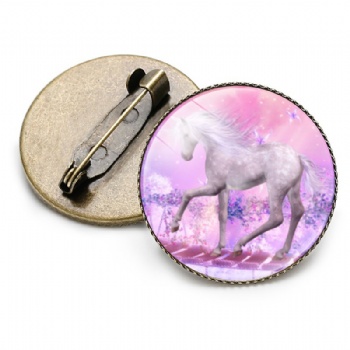 Unicorn Photo Printed Lapel Pins Cartoon Pin Badge