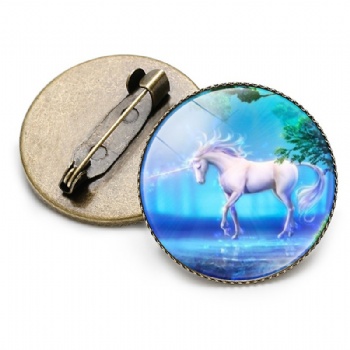 Unicorn Photo Printed Lapel Pins Cartoon Pin Badge