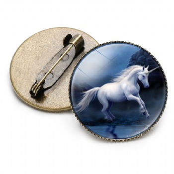 Unicorn Photo Printed Lapel Pins Cartoon Pin Badge