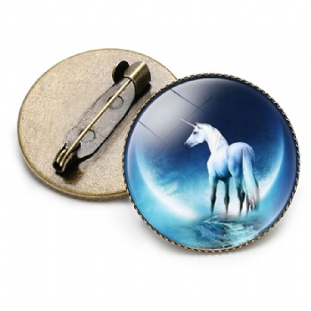 Unicorn Photo Printed Lapel Pins Cartoon Pin Badge