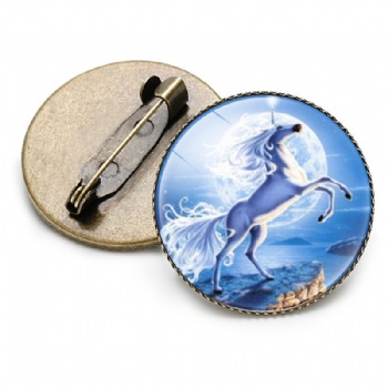 Unicorn Photo Printed Lapel Pins Cartoon Pin Badge