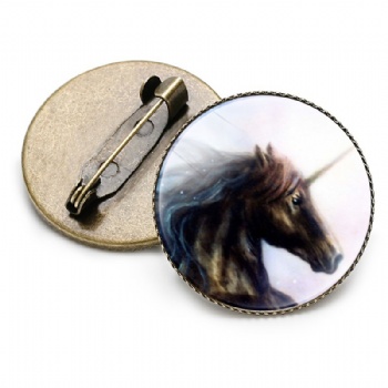 Unicorn Photo Printed Lapel Pins Cartoon Pin Badge