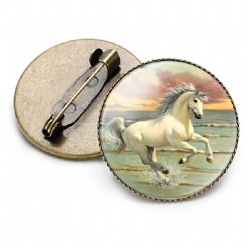 Unicorn Photo Printed Lapel Pins Cartoon Pin Badge