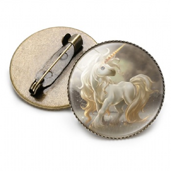 Unicorn Photo Printed Lapel Pins Cartoon Pin Badge