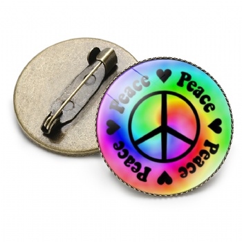 The symbol of Peace Photo Printed Lapel Pins