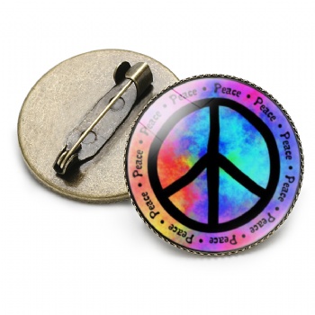 The symbol of Peace Photo Printed Lapel Pins