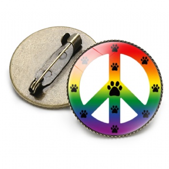 The symbol of Peace Photo Printed Lapel Pins