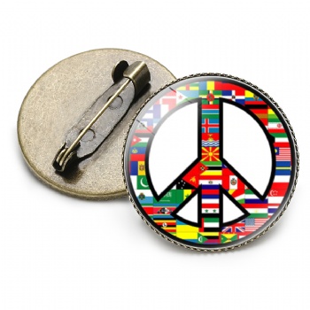 Peace Logo Colorful Offset Printed Lapel Pins