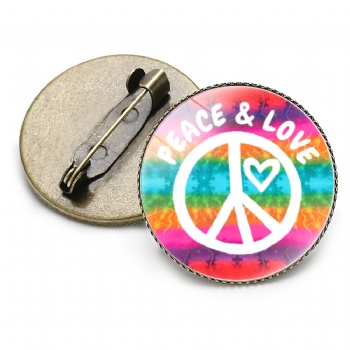 Peace Logo Colorful Offset Printed Lapel Pins