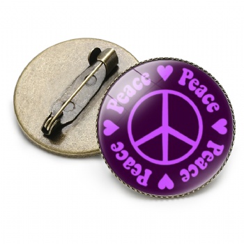 Peace Logo Colorful Offset Printed Lapel Pins