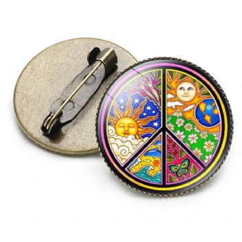 The symbol of Peace UV Printed Lapel Pins