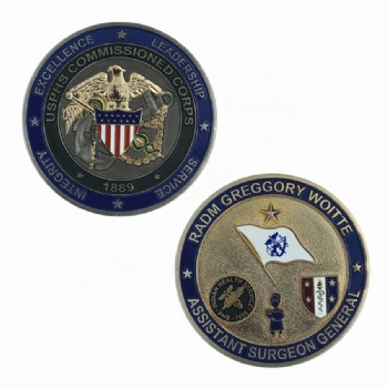 Metal 3D Coins USPHS COMMISSIONED CORPS Dual Plated Coins Custom Top Quality Metal Coin