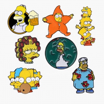 Cartoon Anime Simpsons Pin Brooch Fashional Metal Pin Badge Soft Enamel Custom Lapel Pins
