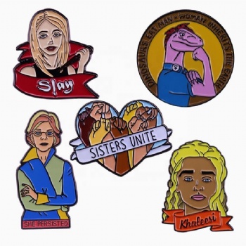 China Badge Maker Wholesale Feminism Metal Pin Cloth Badges Low Price Customize Badge
