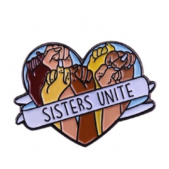 China Badge Maker Wholesale Feminism Metal Pin Cloth Badges Low Price Customize Badge