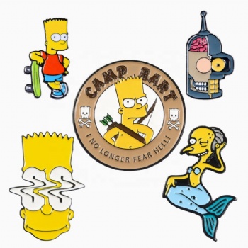 Enamel Pin Manufacture Hot Sell Badges Simpson Enamel Pin Custom Soft Enamel Pin Pack