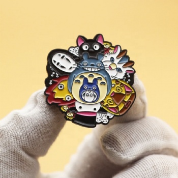 Japanese Anime Enamel Pin Spirited Away Metal Badge Gift Chinchilla Cartoon Enamel Lapel Pin