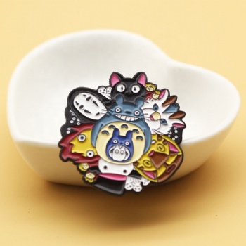 Japanese Anime Enamel Pin Spirited Away Metal Badge Gift Chinchilla Cartoon Enamel Lapel Pin