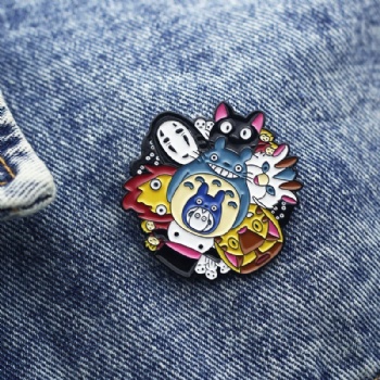 Japanese Anime Enamel Pin Spirited Away Metal Badge Gift Chinchilla Cartoon Enamel Lapel Pin