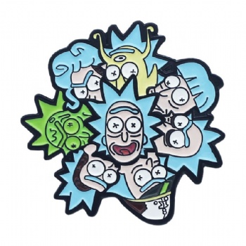 Metal Badge Manufacturer Make Rick and Morty Pin Enamel Pin Badge Soft Enamel Pins Custom