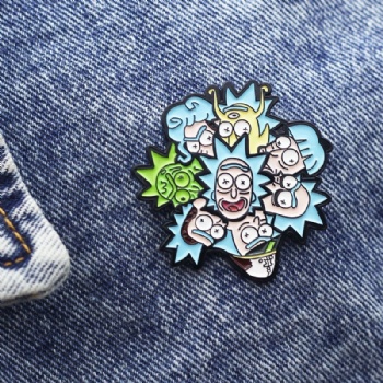 Metal Badge Manufacturer Make Rick and Morty Pin Enamel Pin Badge Soft Enamel Pins Custom