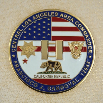 Free Sample Custom Design Coin California Republic Gold Coin Custom Military Challenge Coins