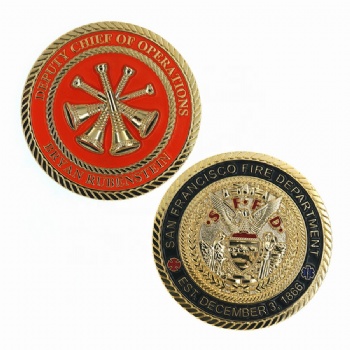 High Quality Metal Military Coin Gold Firefighter Bulk Challenge Coin Custom Challenge Coins