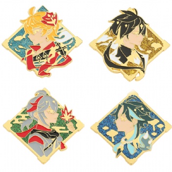 Glitter Enamel Pin Custom Cartoon Anime Pin