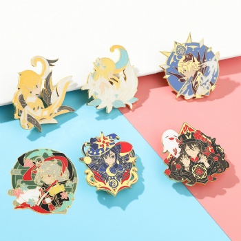 Genshin Impact Pins Cute Cartoon Anime Pin Badge