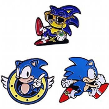 Sonic Cartoon Enamel Lapel Pin Metal Badge