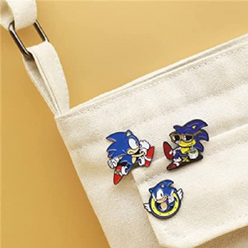 Sonic Cartoon Enamel Lapel Pin Metal Badge