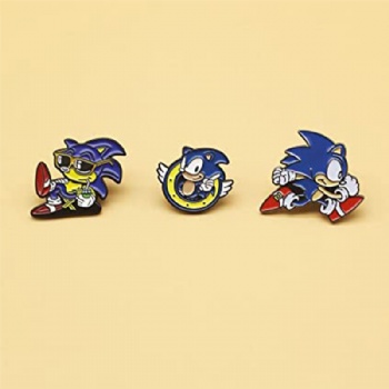 Sonic Cartoon Enamel Lapel Pin Metal Badge
