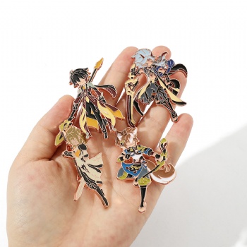 Genshin Impact Figure Anime Lapel Pins Badges