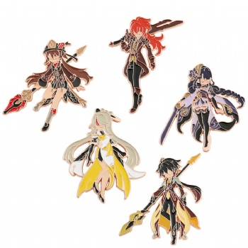 Genshin Impact Figure Anime Lapel Pins Badges